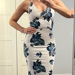 H&M Midi Dress with blue flowers